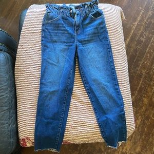 High waisted paper bag jeans